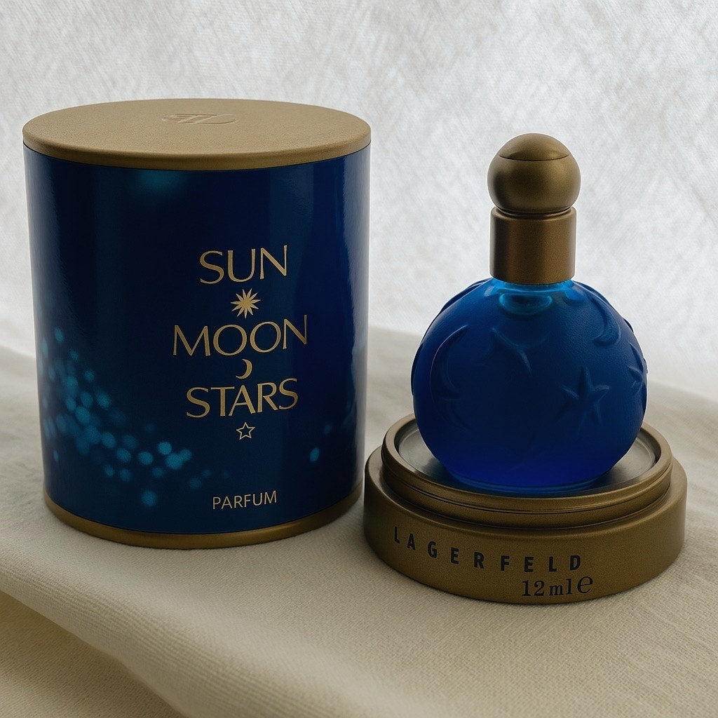 Vintage carl Lagerfeld sun moon stars mini perfume Original box Collectable