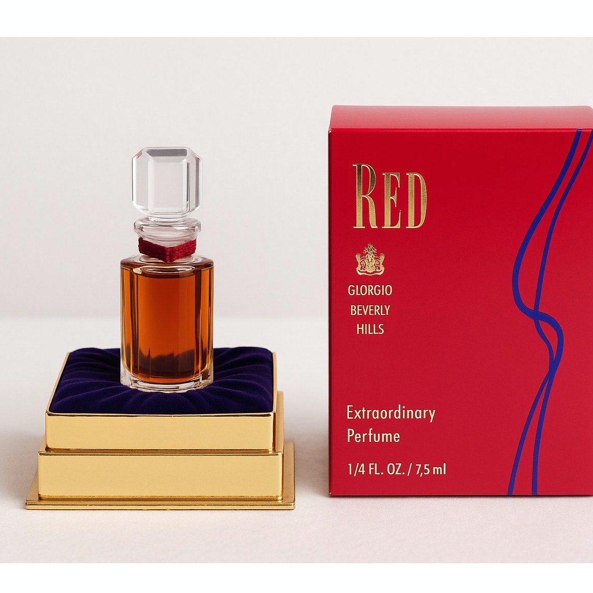 Vintage Giorgio Beverly Hills RED Perfume 7.5 ml rare mini crystal bottle