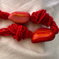 Genuine Salmon red Coral necklace hand knotted Beads and natural coral stones
