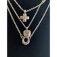 Brighton Silver 3 Strand Horsehoe Heart cross Necklace