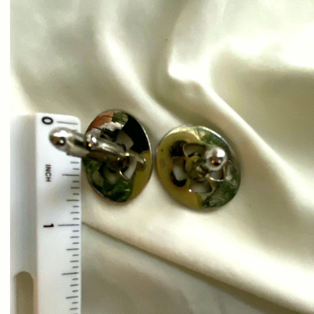 Vintage Compass Rose Cufflinks Nautical silver tone men Jewelry Retro Oval