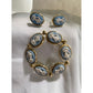 Vintage Long craft Cameo Brooch and earrings clip on
