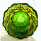 Vintage Imperial Helios Green Carnival Glass Three in one Pattern Iridescent Glass