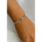 Vintage style pearl and crystal beaded bracelet gold accents adjustable chain, elegant gift for her.